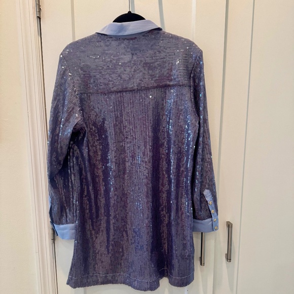 Pilcro Blue Sequin Long-Sleeve Dress NWT - Picture 5 of 5